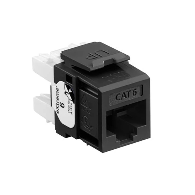 Leviton Cat 6 QUICKPORT Jack Black QUICKPACK 61110-RE6