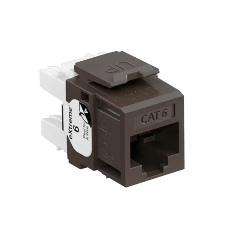 Leviton Cat 6 QUICKPORT Jack Brown QUICKPACK 61110-RB6