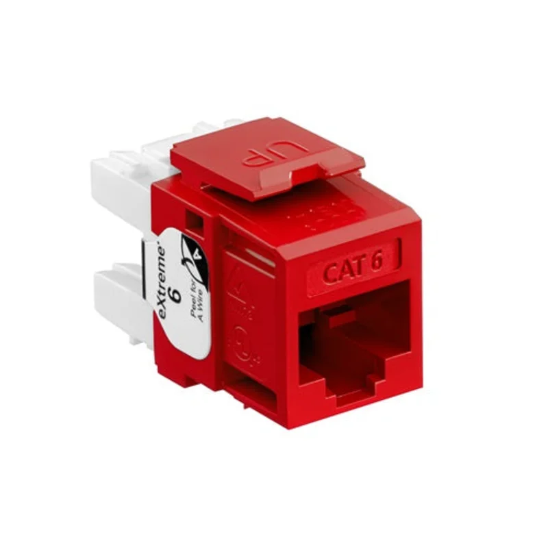 Leviton Cat 6 QUICKPORT Jack Crimson QUICKPACK 61110-RC6