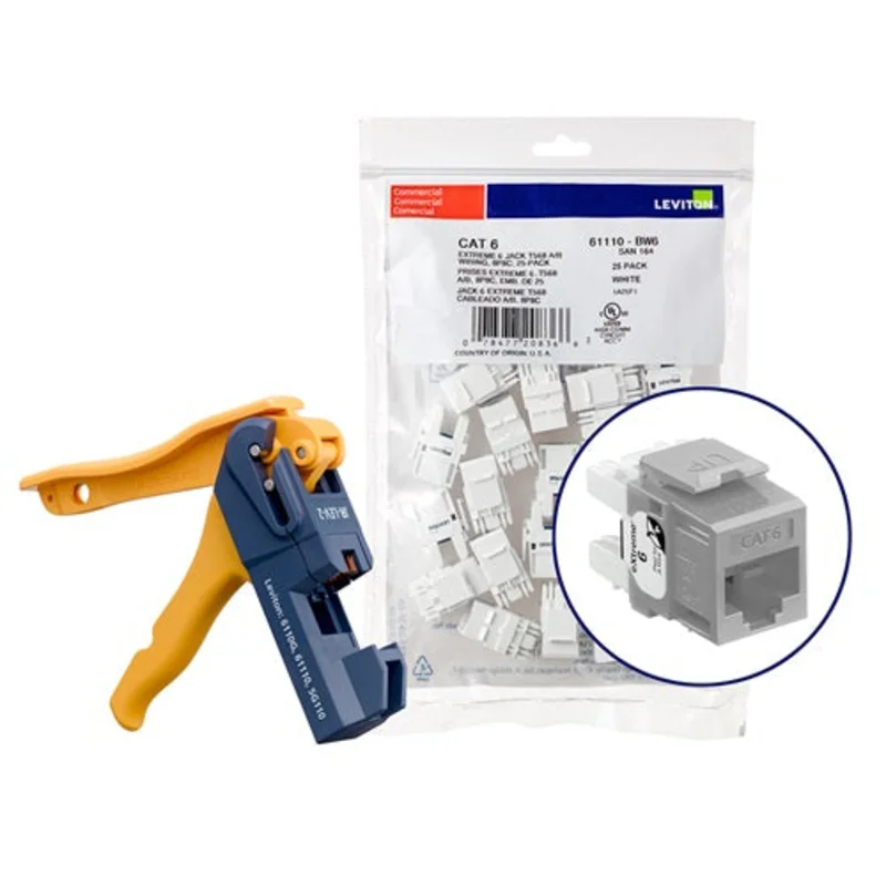 Leviton Cat 6 QUICKPORT Jacks Bulk QUICKPACK Gray (Pack of 150) 61110-JG6