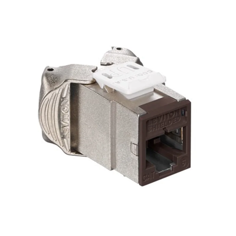 Leviton Cat 6 Shielded QUICKPORT Jack Brown 61SJK-RB6