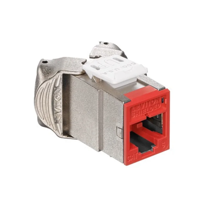 Leviton Cat 6 Shielded QUICKPORT Jack Crimson 61SJK-RC6