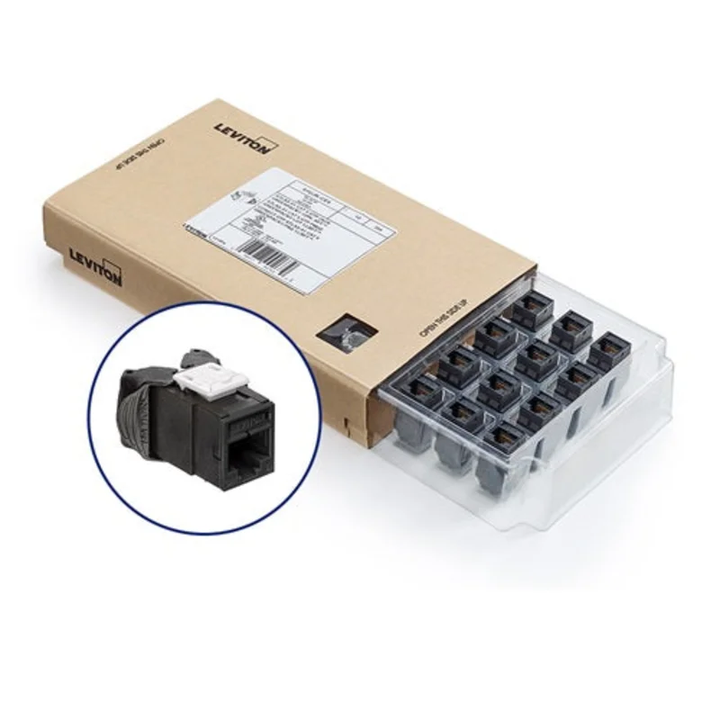 Leviton Cat 6 UTP QUICKPORT Jack Black (Pack of 12) 61UJK-CE6