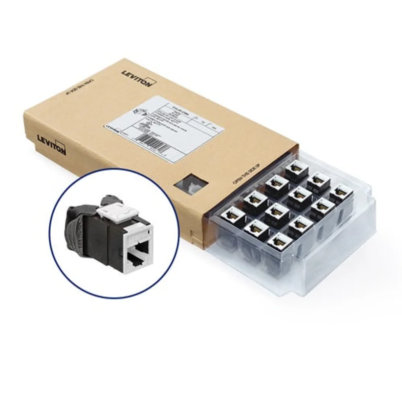 Leviton Cat 6 UTP QUICKPORT Jack White (Pack of 12) 61UJK-CW6