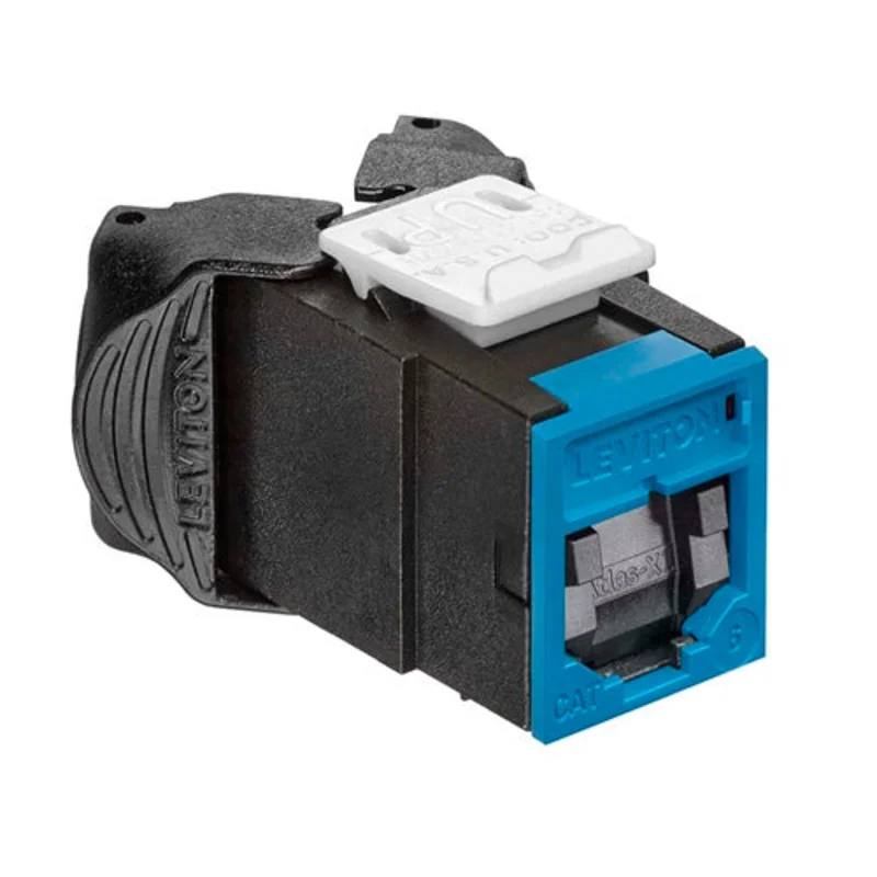 Leviton Cat 6 UTP QUICKPORT Jack with Shutters Blue 61UJK-SL6