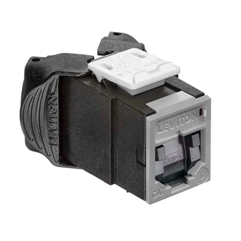Leviton Cat 6 UTP QUICKPORT Jack with Shutters Gray 61UJK-SG6