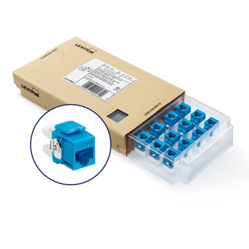 Leviton Cat 6A QUICKPORT Jack Blue (Pack of 12) 6110G-CL6