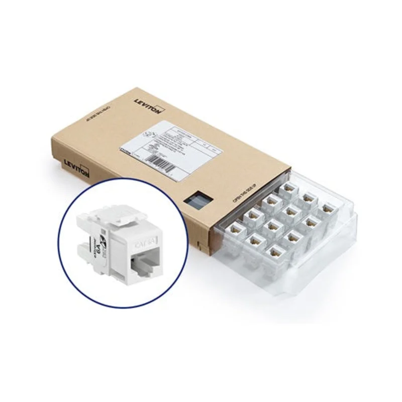 Leviton Cat 6A QUICKPORT Jack White (Pack of 12) 6110G-CW6