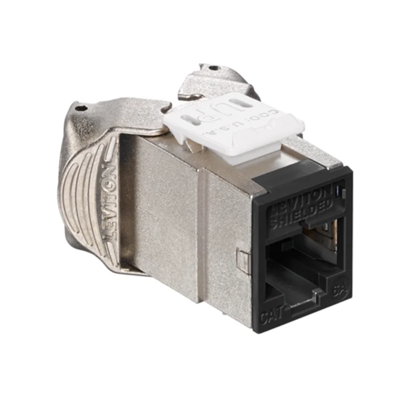 Leviton Cat 6A Shielded QUICKPORT Jack Black 6ASJK-RE6