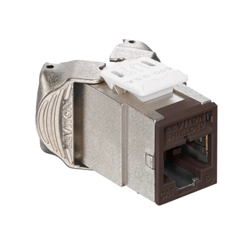 Leviton Cat 6A Shielded QUICKPORT Jack Brown 6ASJK-RB6
