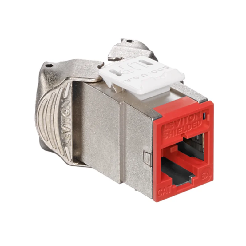 Leviton Cat 6A Shielded QUICKPORT Jack Crimson 6ASJK-RC6