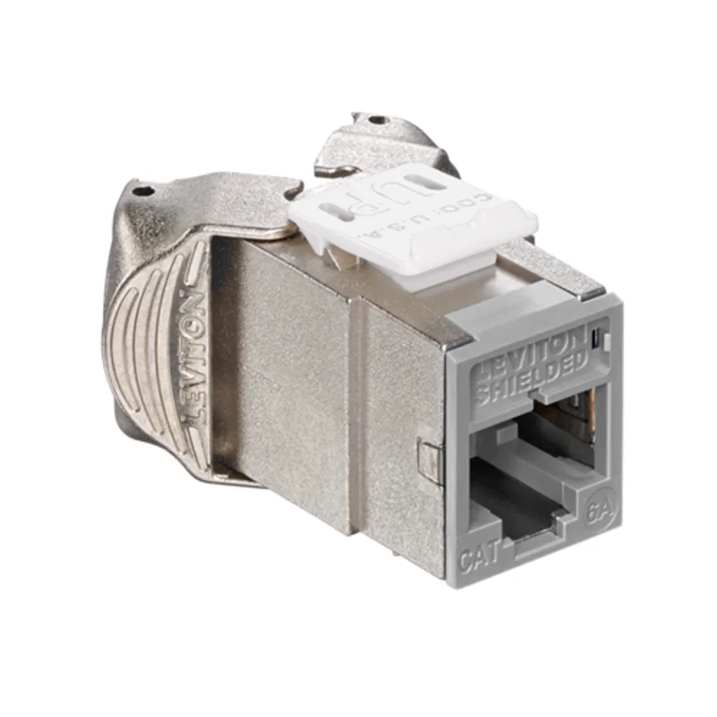 Leviton Cat 6A Shielded QUICKPORT Jack Gray 6ASJK-RG6