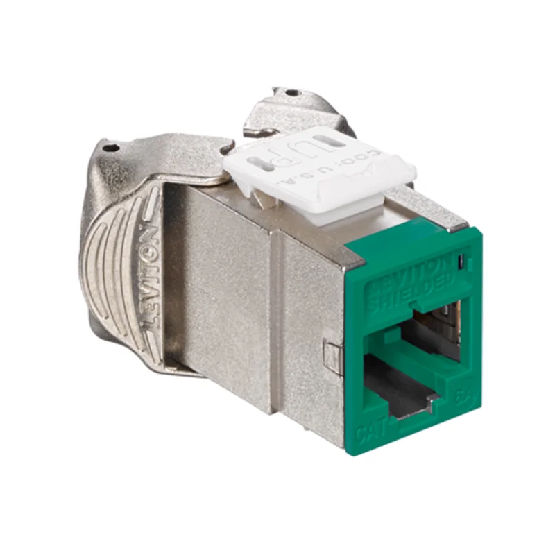 Leviton Cat 6A Shielded QUICKPORT Jack Green 6ASJK-RV6