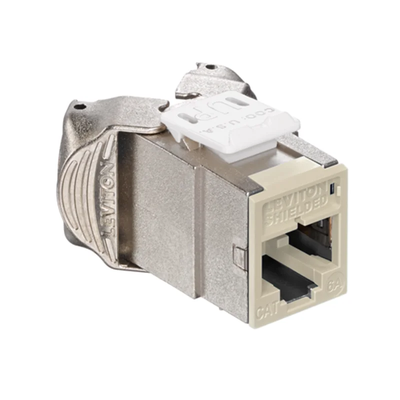 Leviton Cat 6A Shielded QUICKPORT Jack Ivory 6ASJK-RI6