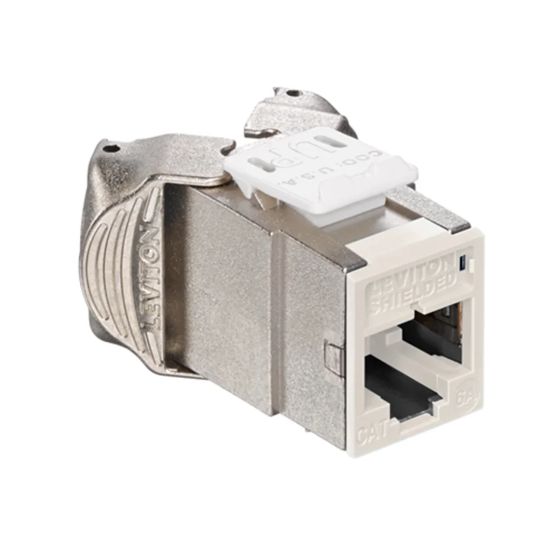 Leviton Cat 6A Shielded QUICKPORT Jack Light Almond 6ASJK-RT6