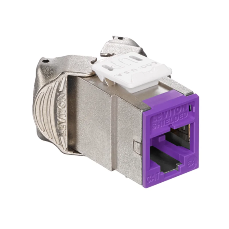 Leviton Cat 6A Shielded QUICKPORT Jack Purple 6ASJK-RP6
