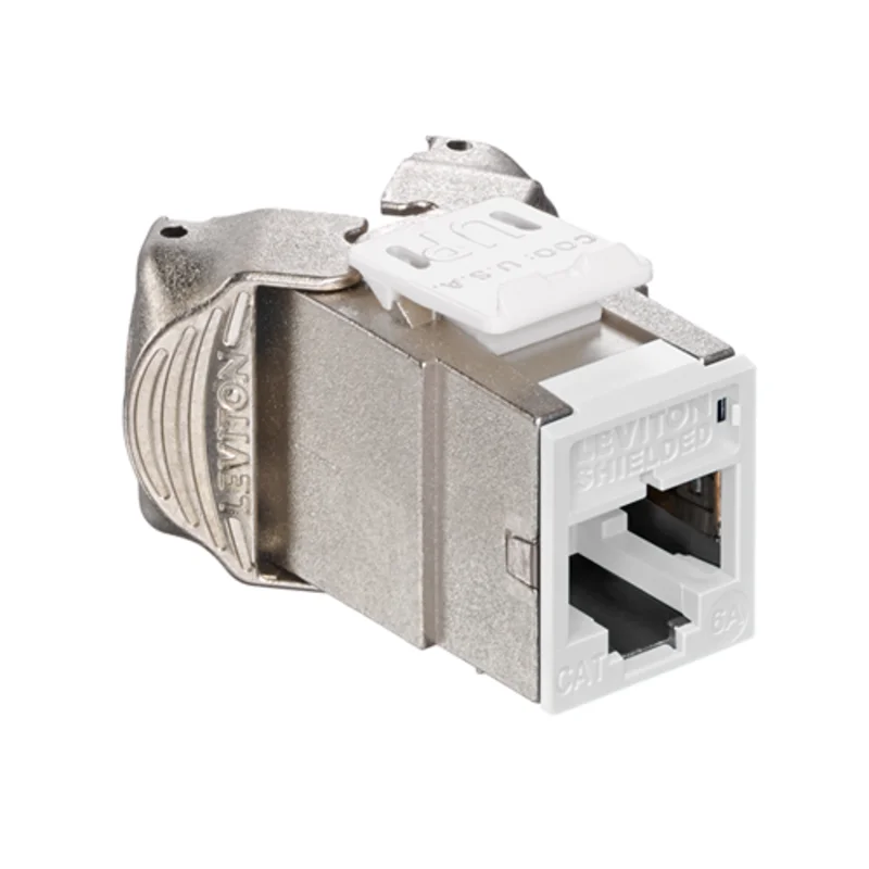 Leviton Cat 6A Shielded QUICKPORT Jack White 6ASJK-RW6