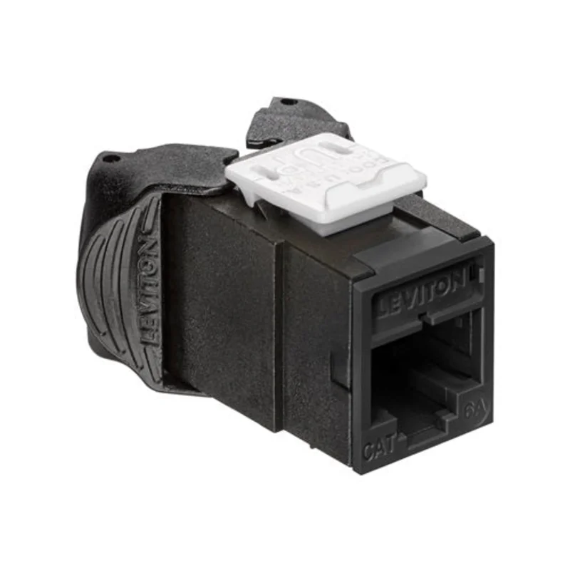 Leviton Cat 6A UTP QUICKPORT Jack Black 6AUJK-RE6