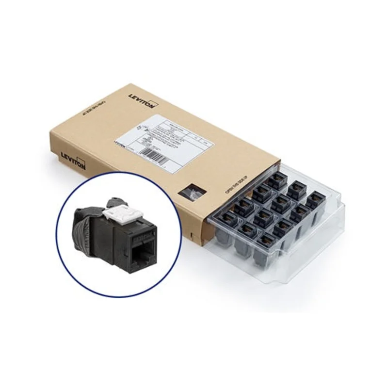 Leviton Cat 6A UTP QUICKPORT Jack Black (Pack of 12) 6AUJK-CE6