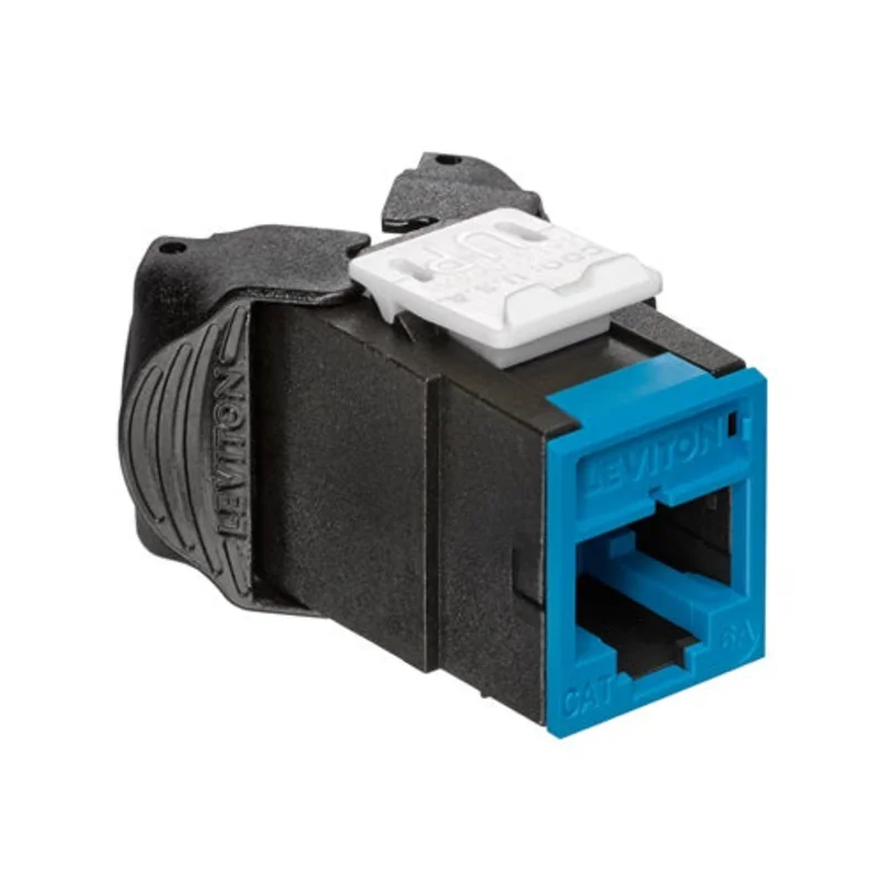 Leviton Cat 6A UTP QUICKPORT Jack Blue 6AUJK-RL6