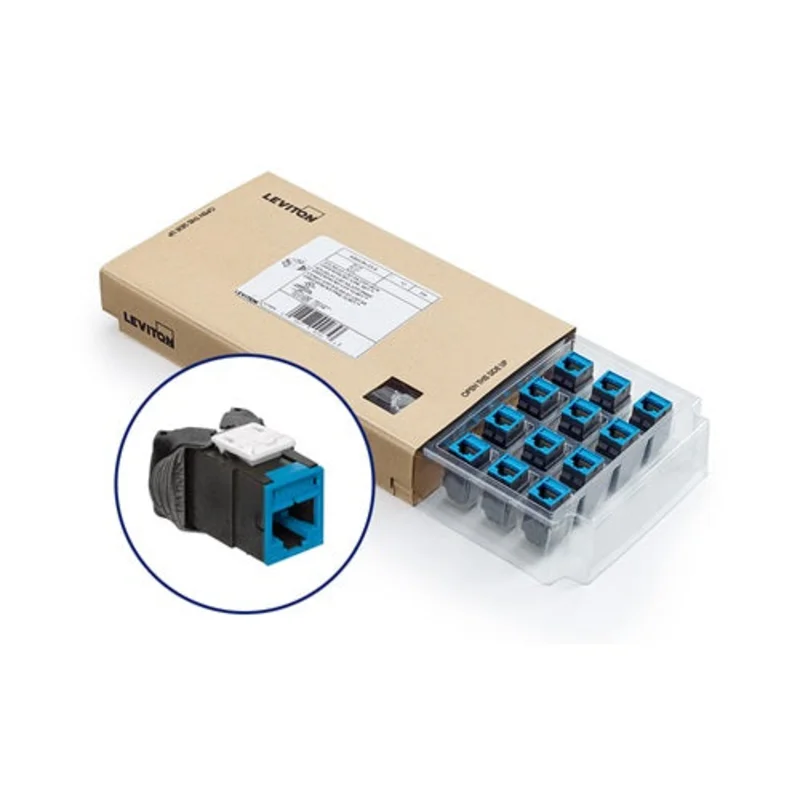 Leviton Cat 6A UTP QUICKPORT Jack Blue (Pack of 12) 6AUJK-CL6