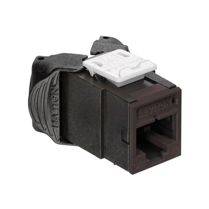 Leviton Cat 6A UTP QUICKPORT Jack Brown 6AUJK-RB6