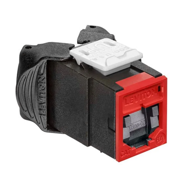 Leviton Cat 6A UTP QUICKPORT Jack Crimson 6AUJK-SC6