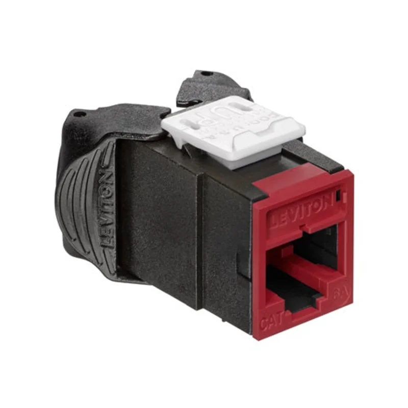 Leviton Cat 6A UTP QUICKPORT Jack Dark Red 6AUJK-RR6
