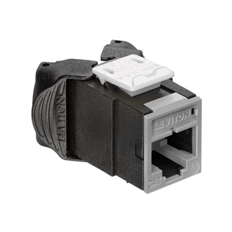Leviton Cat 6A UTP QUICKPORT Jack Gray 6AUJK-RG6