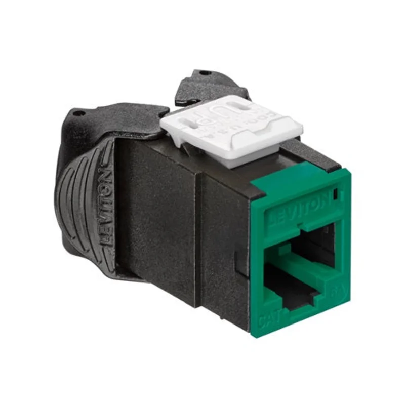 Leviton Cat 6A UTP QUICKPORT Jack Green 6AUJK-RV6