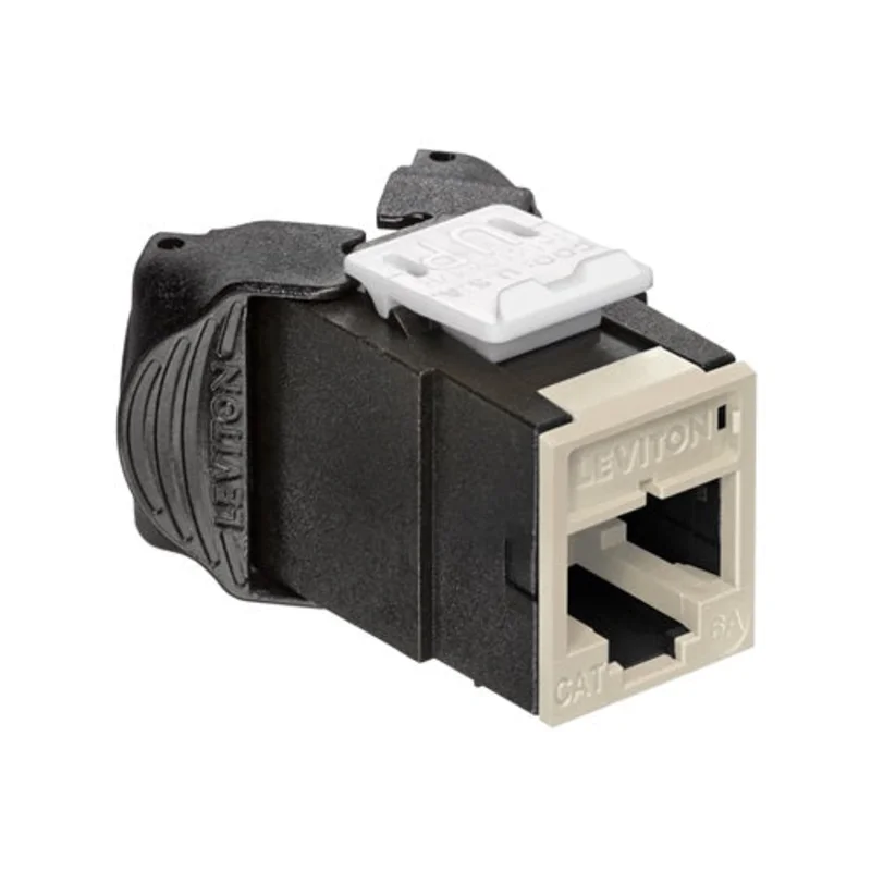Leviton Cat 6A UTP QUICKPORT Jack Light Almond 6AUJK-RT6