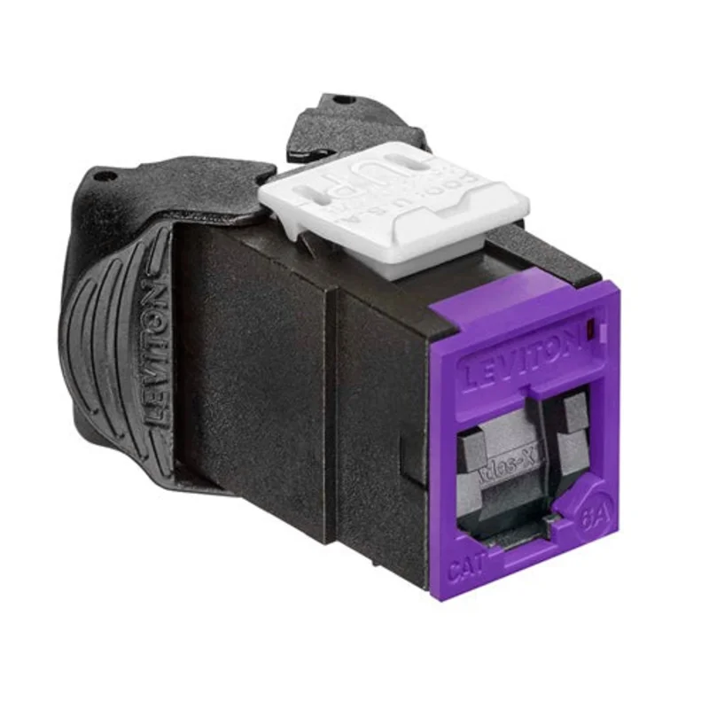 Leviton Cat 6A UTP QUICKPORT Jack with Shutters Purple 6AUJK-SP6