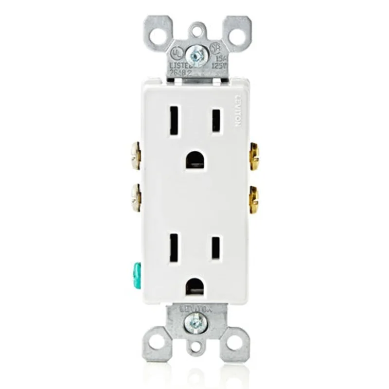 Leviton Decora Duplex Outlet/Receptacle 15 Amp White 5325-W