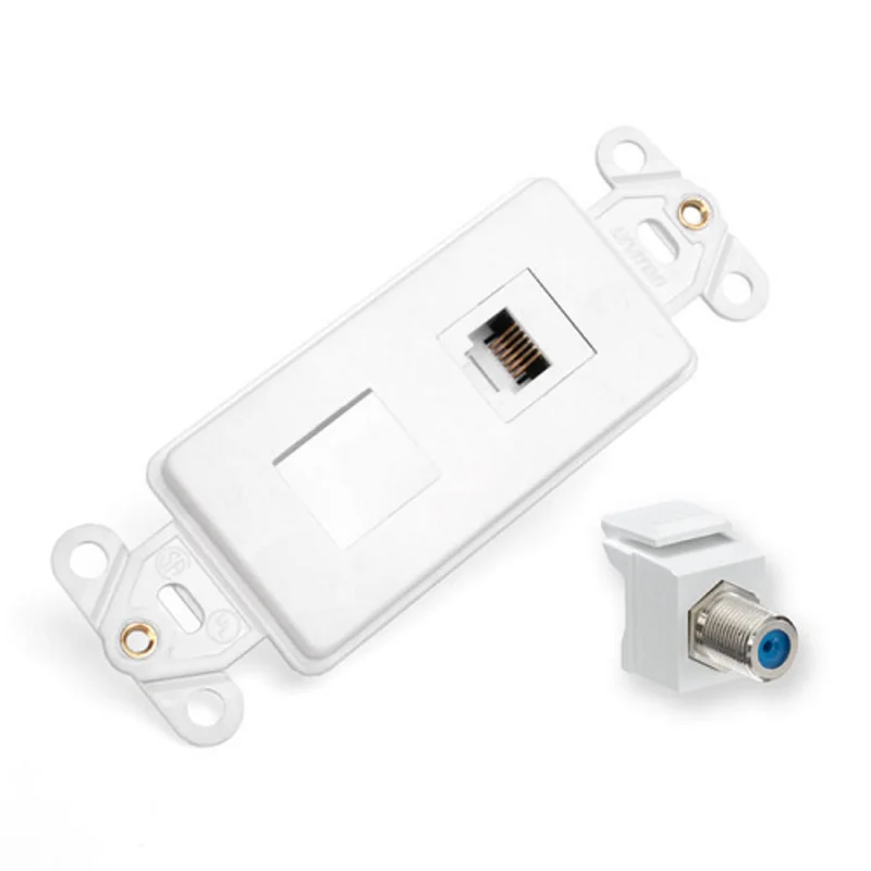 Leviton Decora Telephone and Video Insert Kit White 41658-W