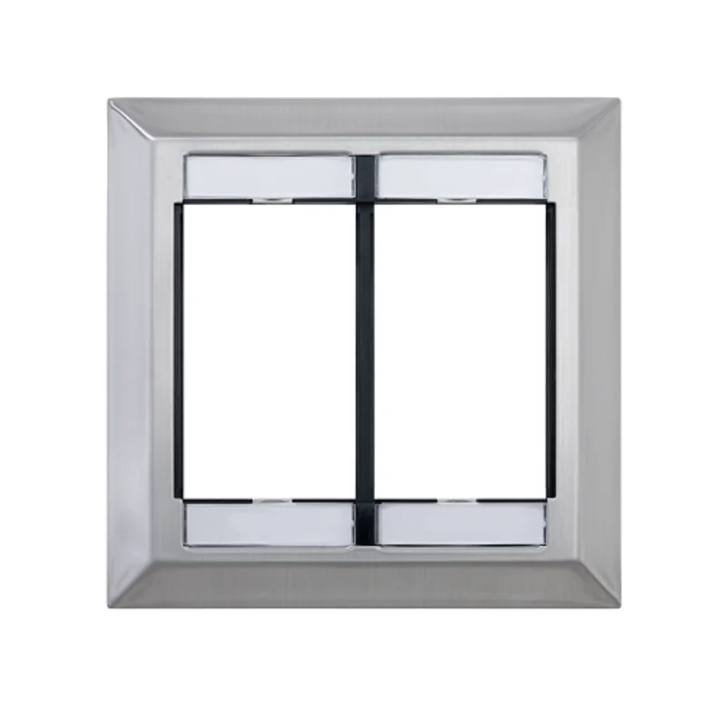 Leviton Dual Gang MOS Wallplate With ID Windows Stainless Steel 41290-DMS