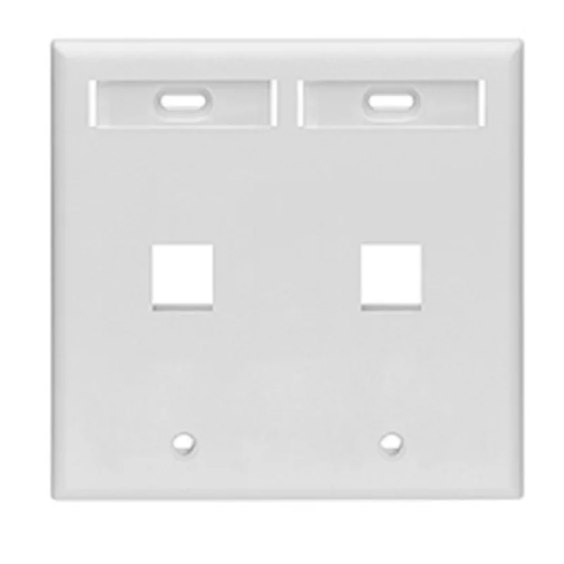 Leviton Dual-Gang Quick Port Wall plate with ID Windows 42080-2WP