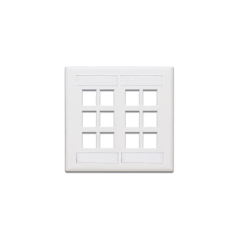 Leviton Dual-Gang QUICKPORT Wallplate 12-Port White 42080-12W