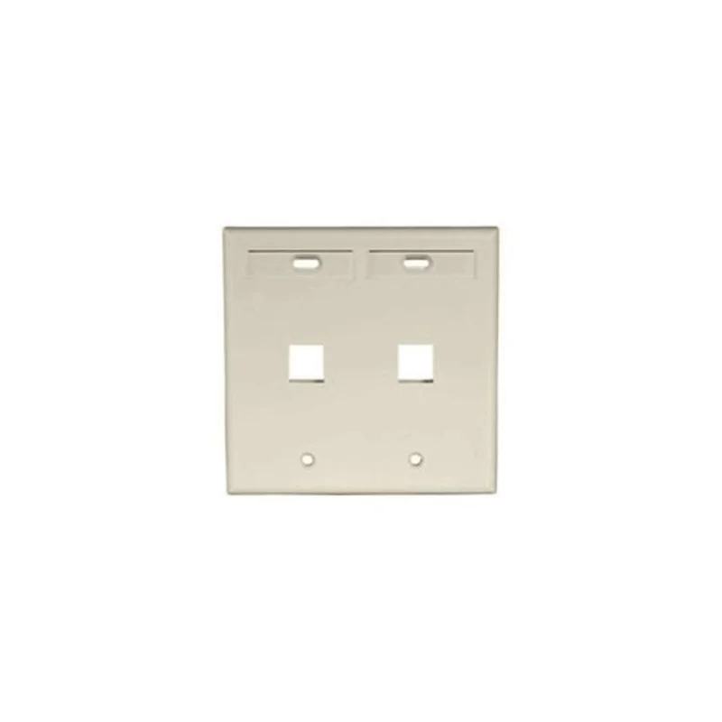 Leviton Dual-Gang QUICKPORT Wallplate 2-Port Ivory 42080-2IP