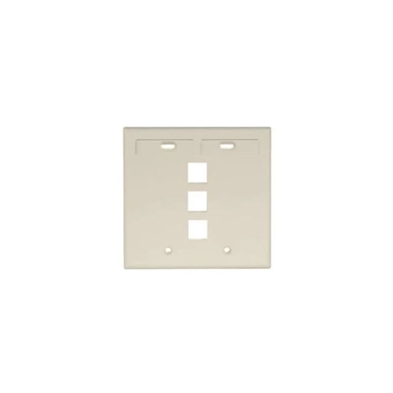 Leviton Dual-Gang QUICKPORT Wallplate 3-Port Ivory 42080-3IP