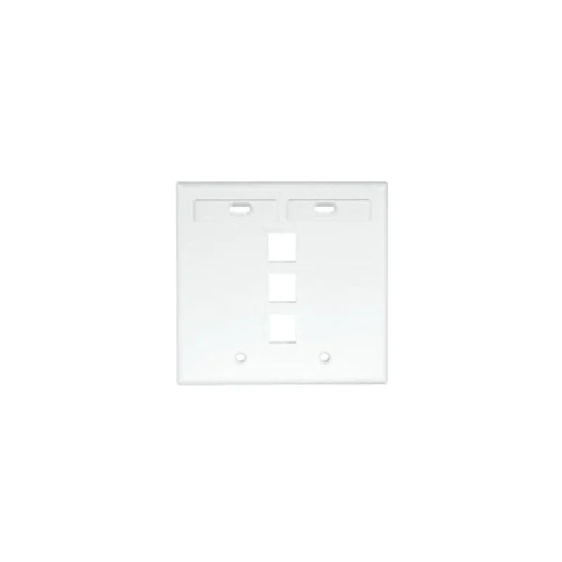 Leviton Dual-Gang QUICKPORT Wallplate 3-Port White 42080-3WP
