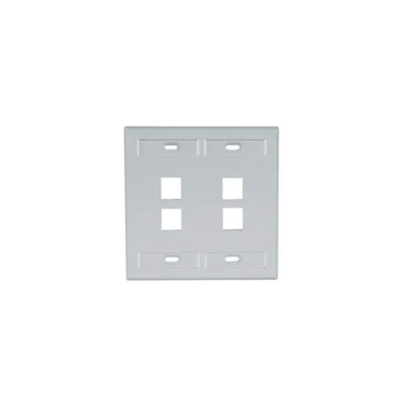 Leviton Dual-Gang QUICKPORT Wallplate 4-Port Gray 42080-4GP