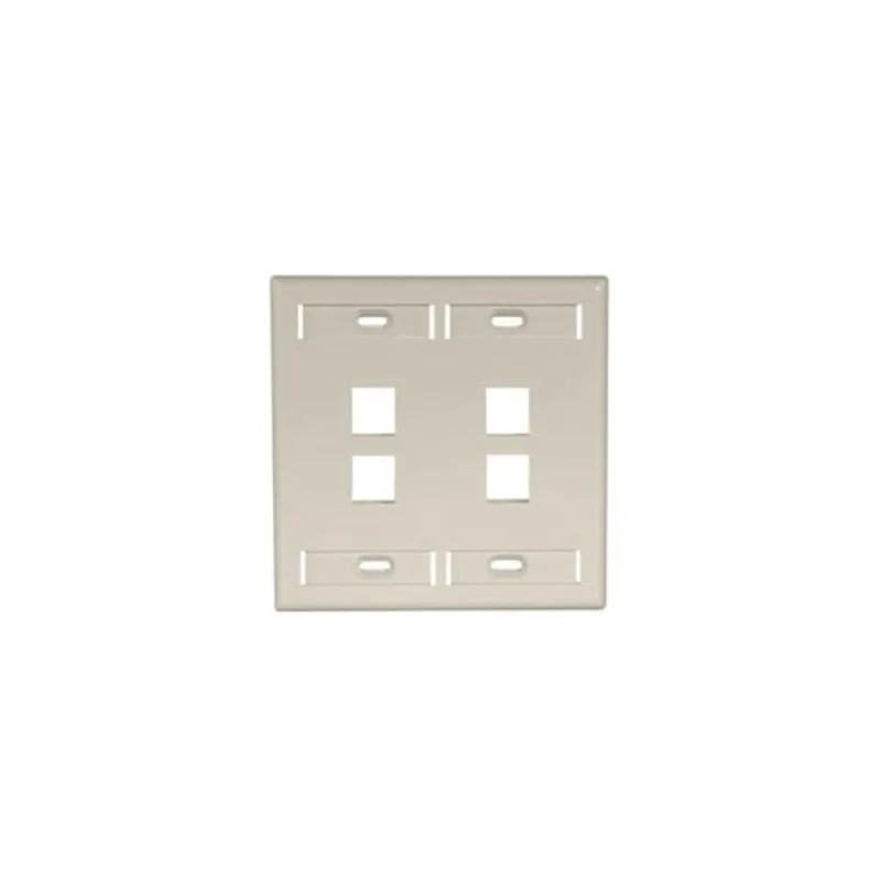 Leviton Dual-Gang QUICKPORT Wallplate 4-Port Ivory 42080-4IP