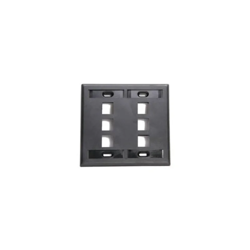 Leviton Dual-Gang QUICKPORT Wallplate 6-Port Black 42080-6EP