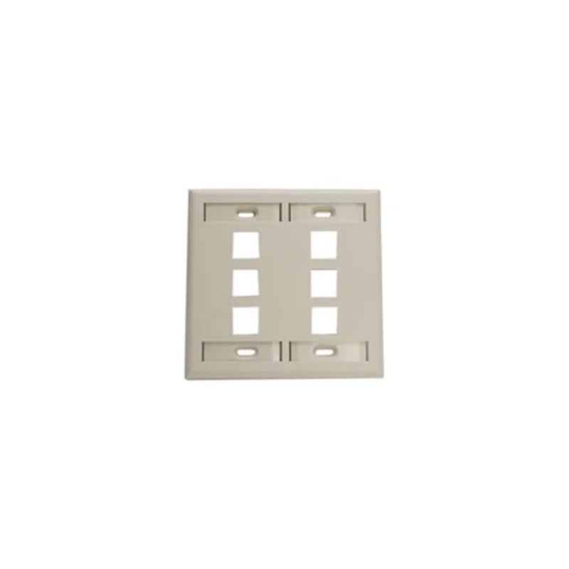 Leviton Dual-Gang QUICKPORT Wallplate 6-Port Ivory 42080-6IP