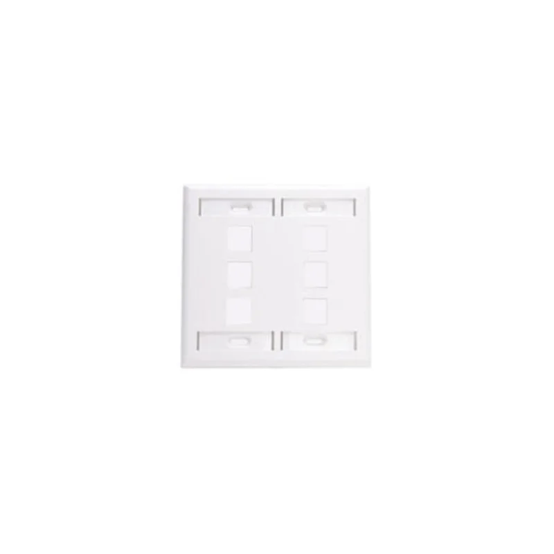 Leviton Dual-Gang QUICKPORT Wallplate 6-Port White 42080-6WP