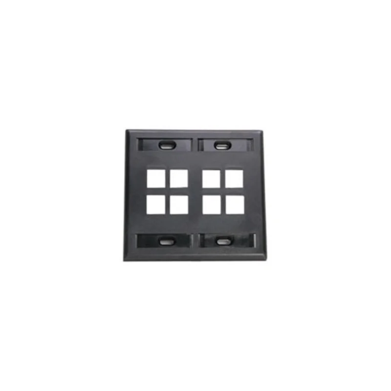 Leviton Dual-Gang QUICKPORT Wallplate 8-Port Black 42080-8EP
