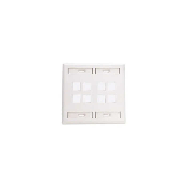 Leviton Dual-Gang QUICKPORT Wallplate 8-Port White 42080-8WP