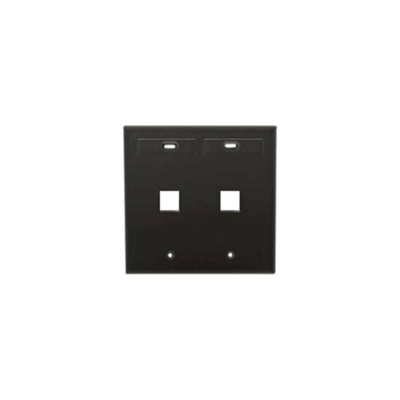 Leviton Dual-Gang QUICKPORT Wallplate Black 42080-2EP