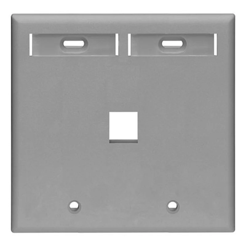 Leviton Dual-Gang QUICKPORT Wallplate Gray 42080-1GP