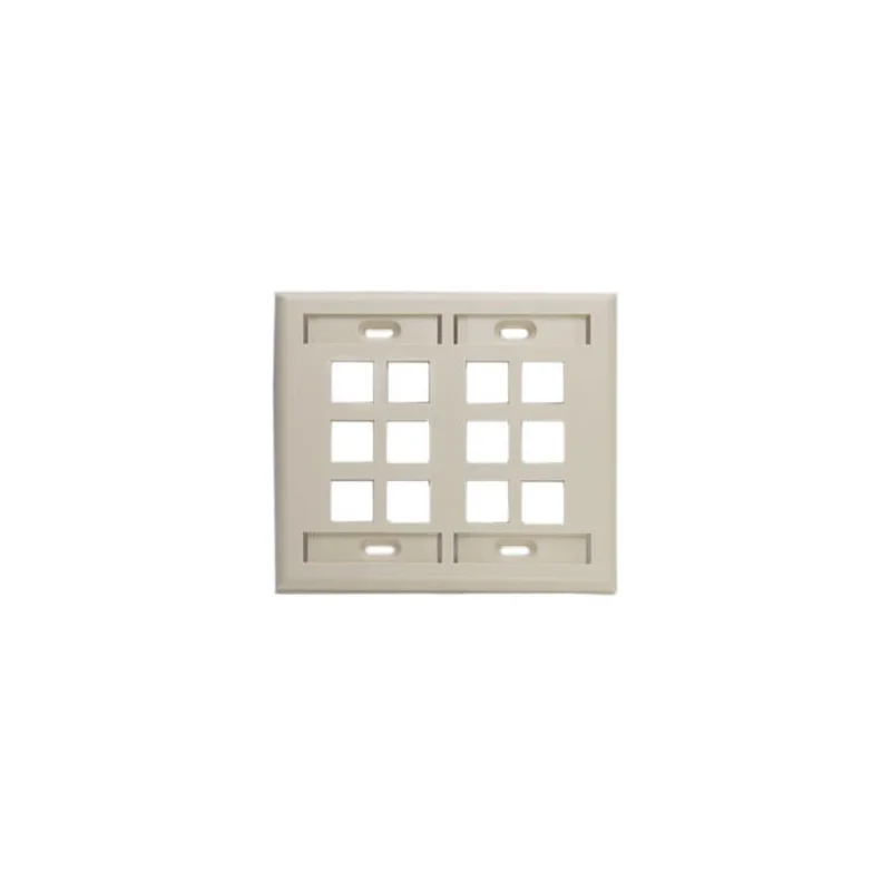 Leviton Dual-Gang QUICKPORT Wallplate with ID 12-Port 42080-12I